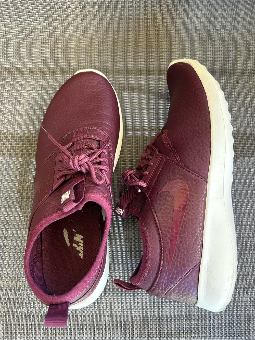 Nike Women's Burgundy Athletic Sneakers with White Soles
